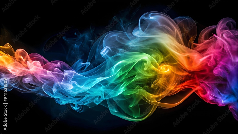 Poster ethereal smoke trails dance across a canvas of color generative ai