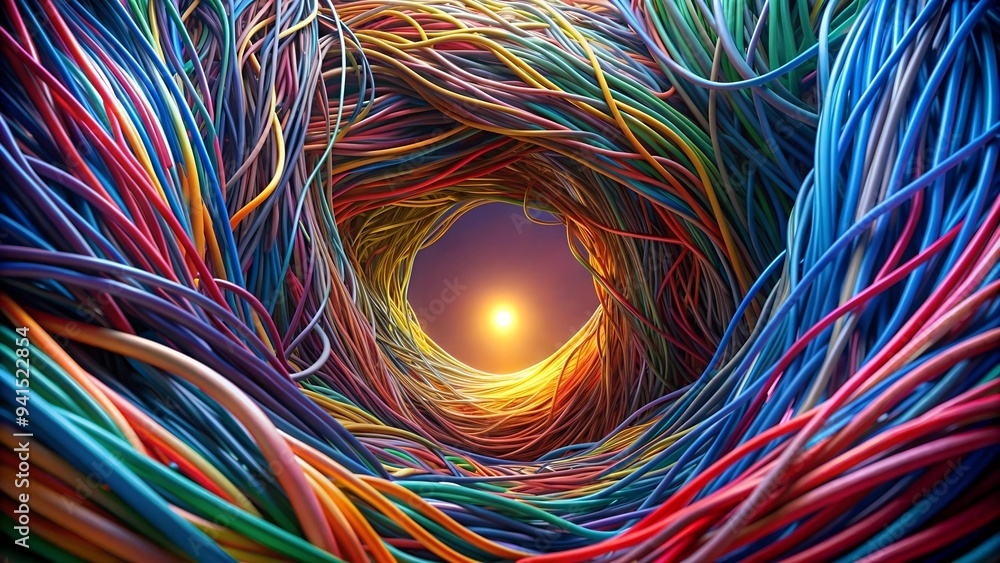 Poster symphony of colors: an abstract tapestry of wired dreams generative ai