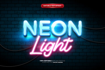 Super Neon Light Glow 3D Editable Text Effect