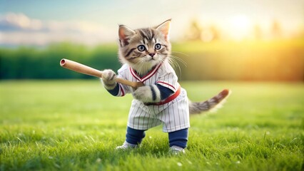 A Tiny Tiger Striving for Home Plate  generative AI