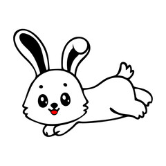 A cute white rabbit with large ears 