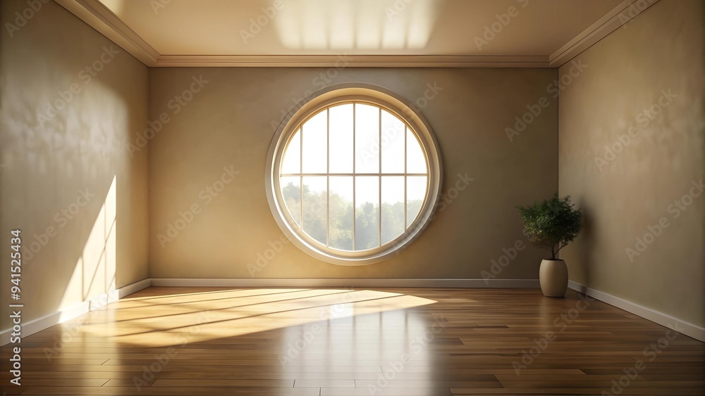 Poster tranquil zen: a circular window to serenity generative ai