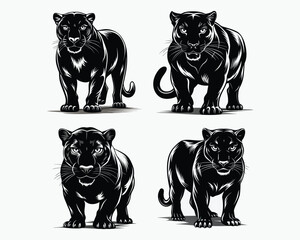 panther minimalist and simple silhouette.