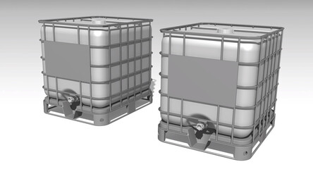 intermediate bulk container label 3D illustration