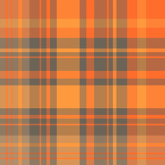 Seamless pattern in unique gray and orange colors for plaid, fabric, textile, clothes, tablecloth and other things. Vector image.
