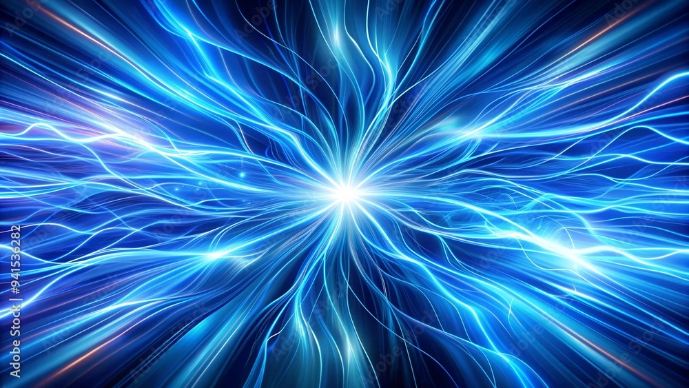 Poster dynamic abstract design with vibrant blue hues and radiating lines ai generated