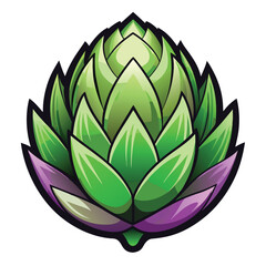 Artichoke Cartoon style vector illustration on white background line art png