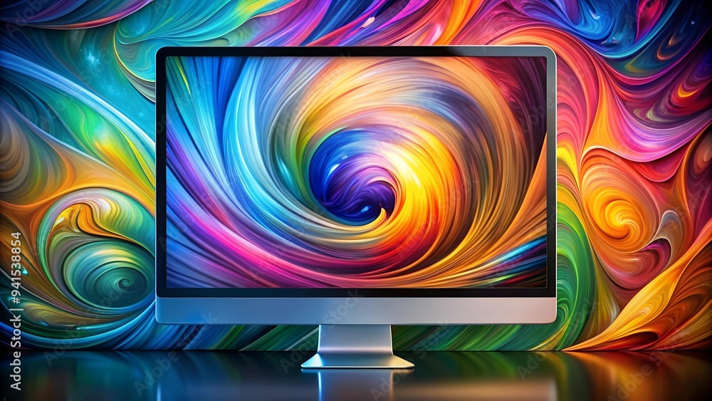 Aufkleber abstract expressionism meets technology generative ai