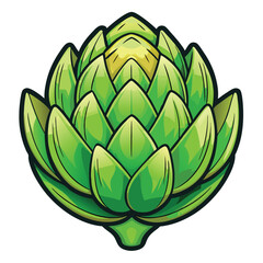 Artichoke Cartoon style vector illustration on white background line art png