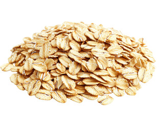 Pile of raw oats on a white background. PNG transparent.