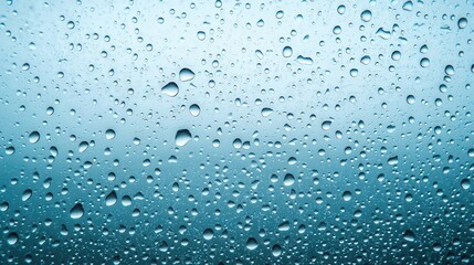 Raindrops on Glass, a serene scene capturing delicate water splashes against a smooth backdrop, providing an elegant space for text and enhancing visual appeal.