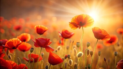 Sun-Kissed Poppy Meadow  AI Generated