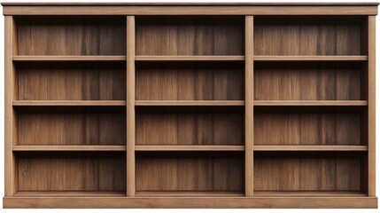 Rustic Wooden Bookshelf with Slats