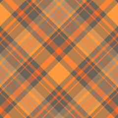 Seamless pattern in unique gray and orange colors for plaid, fabric, textile, clothes, tablecloth and other things. Vector image. 2