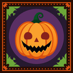 Halloween pumpkin layout border pattern design 