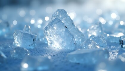 Obraz premium ice crystals on blue background