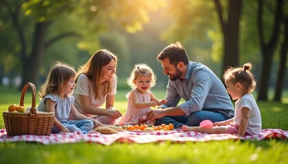 family having picnic in the park