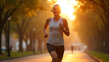 woman running in the park