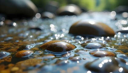 Streambed Pebbles: Capturing Textures and Colors Through Flowing Water