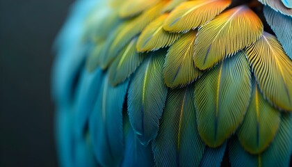 Detailed View of Bird Feather: Delicate Structure and Unique Patterns