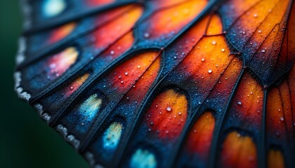 Close-Up of Butterfly Wing: Vibrant Patterns and Intricate Scales