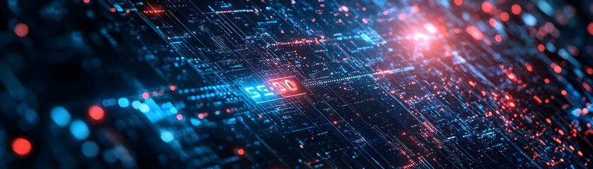 Photo Realistic as AI algorithm and SEO concept as An AI algorithm icon paired with an SEO icon representing the use of AI in search engine optimization perfect for isolated vector designs. in  Photo 