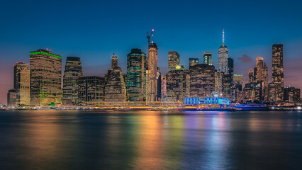New York skyline night view