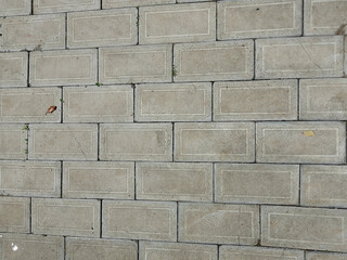 Obraz premium Textured Gray Brick Wall with Nature’s Touch