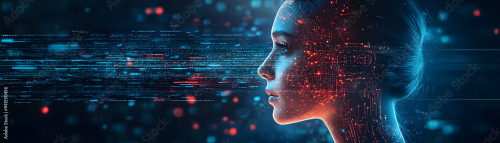 Poster photo realistic as ai natural language processing and customer service concept as an ai natural lang