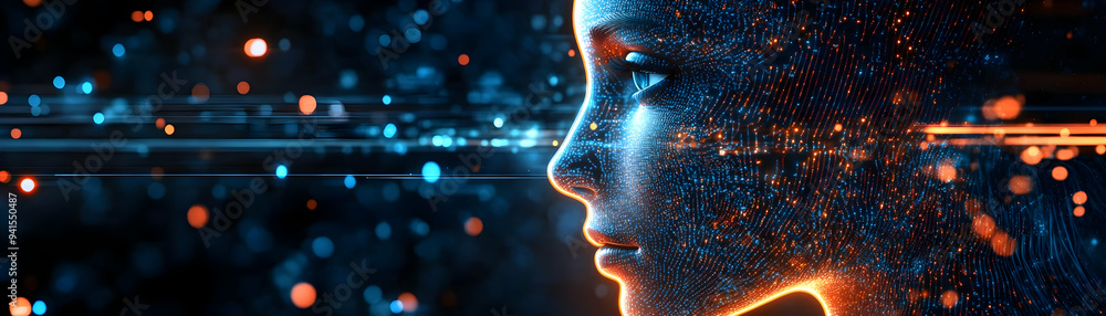Poster photo realistic as ai natural language processing and customer service concept as an ai natural lang