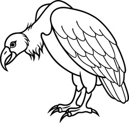 Fun vulture line art for kids coloring books clear outlines make it easy and enjoyable for children
