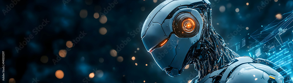 Poster photo realistic as ai robot and marketing chart concept as an ai robot icon paired with a marketing 
