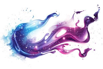 liquid splash resembling a galaxy, with swirling nebulae and sparkling stars