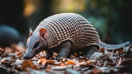 Obraz premium A Close-Up of an Armadillo in its Natural Habitat