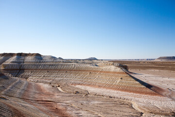 Kyzylkup rock strata landscape, Mangystau desert, Kazakhstan