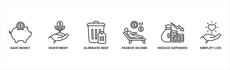 Financial freedom banner web icon vector illustration concept with icon