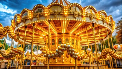 Fototapeta premium Caramel Carnival: Deep goldenrod hues, sticky-sweet textures, swirling patterns, lively and festive atmosphere