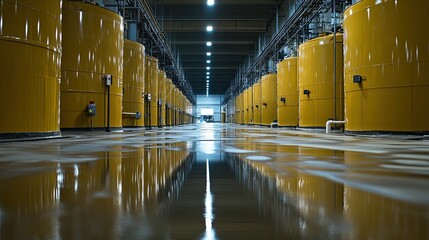A high-security storage facility for spent nuclear fuel, highlighting the challenges of nuclear waste management.