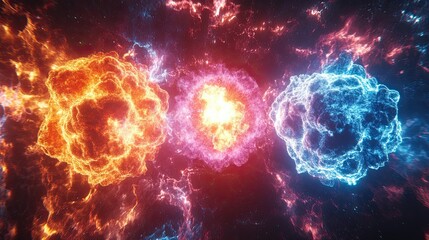 A visualization of the different types of radioactive decay, including alpha, beta, and gamma decay.
