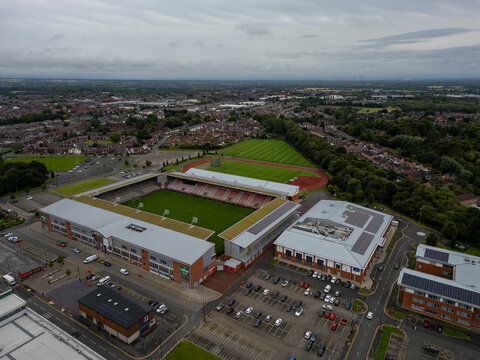 An aerial view of Leigh Sports Village in Greater Manchester, UK