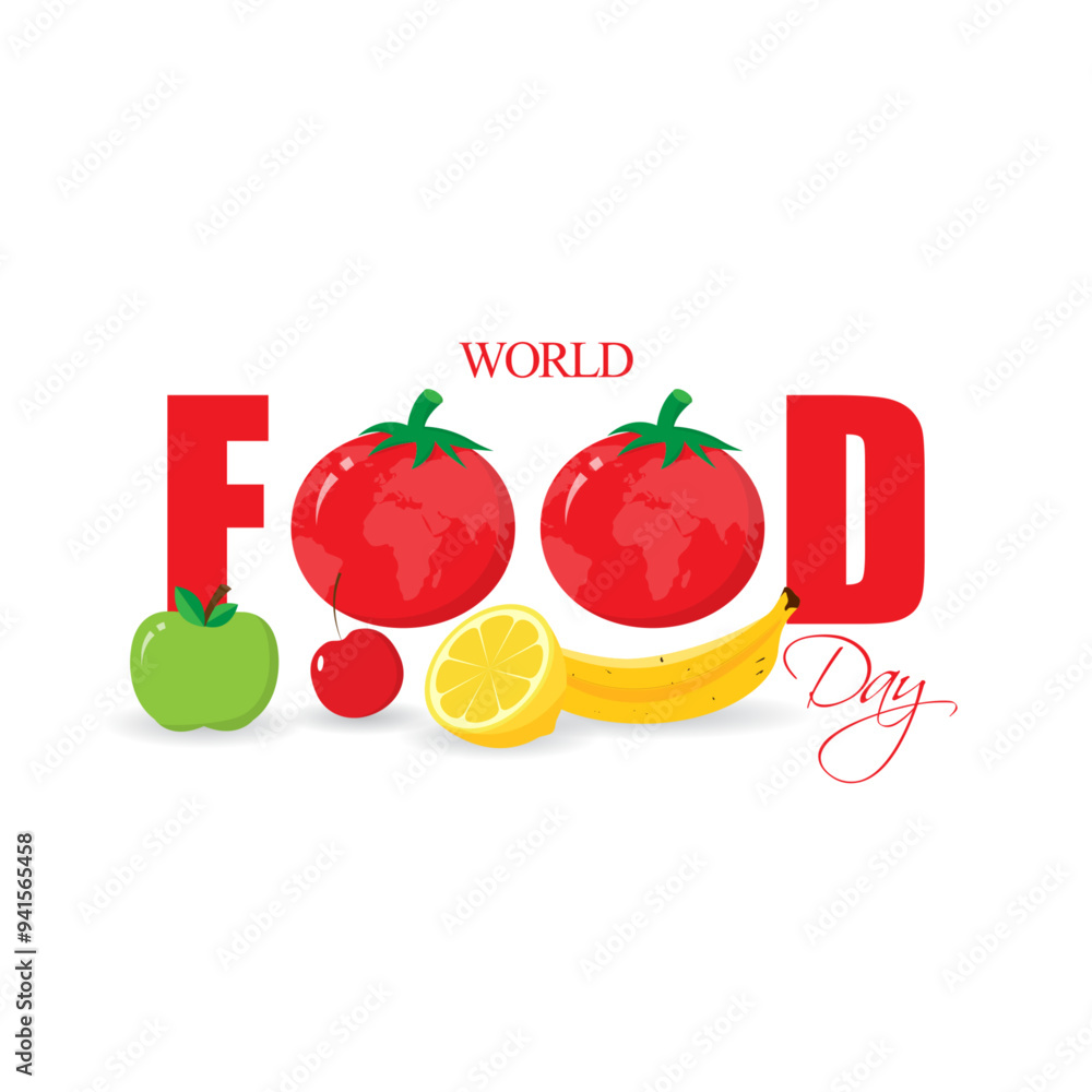 Wall mural vector illustration of world food day social media feed template