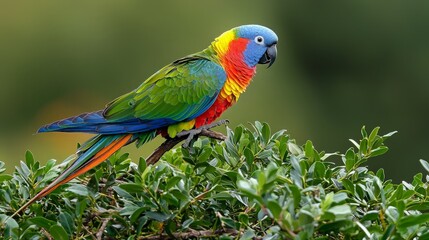 Fototapeta premium Colorful Parrot Perched on a Branch