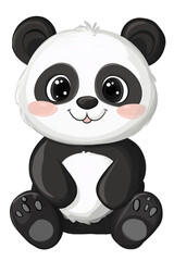 Obraz premium cute panda sitting, isolated on transparent background