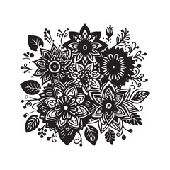 Fototapeta premium Abstract mandala flower coloring page design