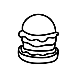 Burger Doodle Icon Vector 