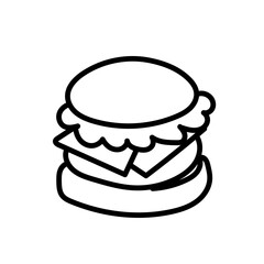 Burger Doodle Icon Vector 