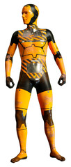 3D Rendering Male Robot on White