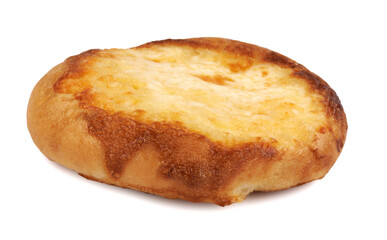 Khachapuri, bun with cheese isolated on white background. Pie with cheese.