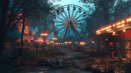 Eerie Carnival of Shadows and Lights