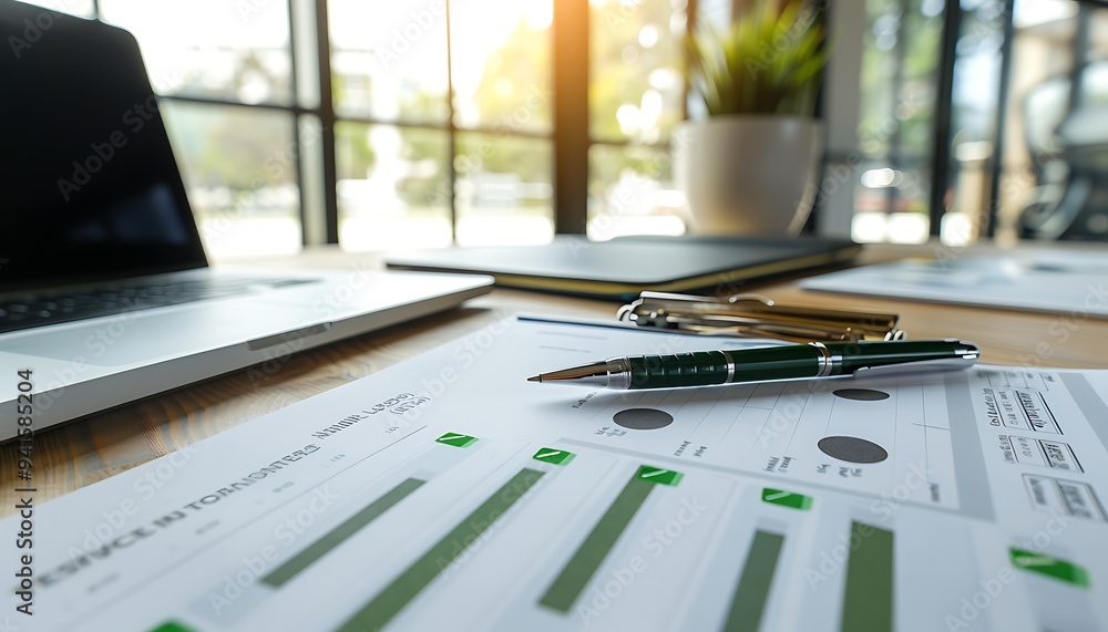 Poster Printed Key Performance Report with Objectives Ticked Off and Green Check Marks